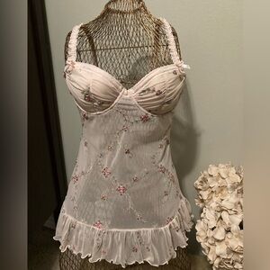 Vintage Y2K Rampage Floral Embroidered Fairy Camisole Bra Top